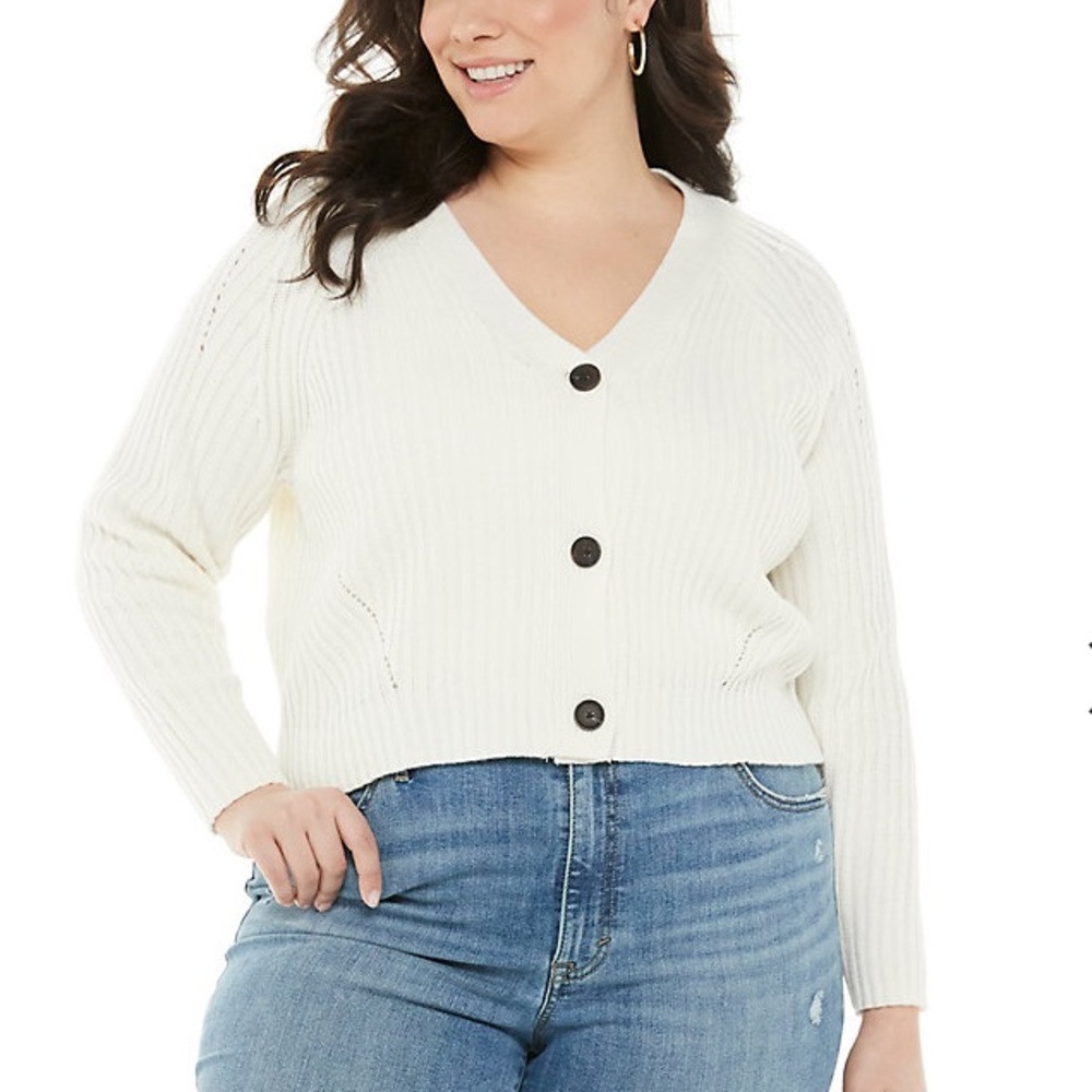 NWT White Cropped Cardigan